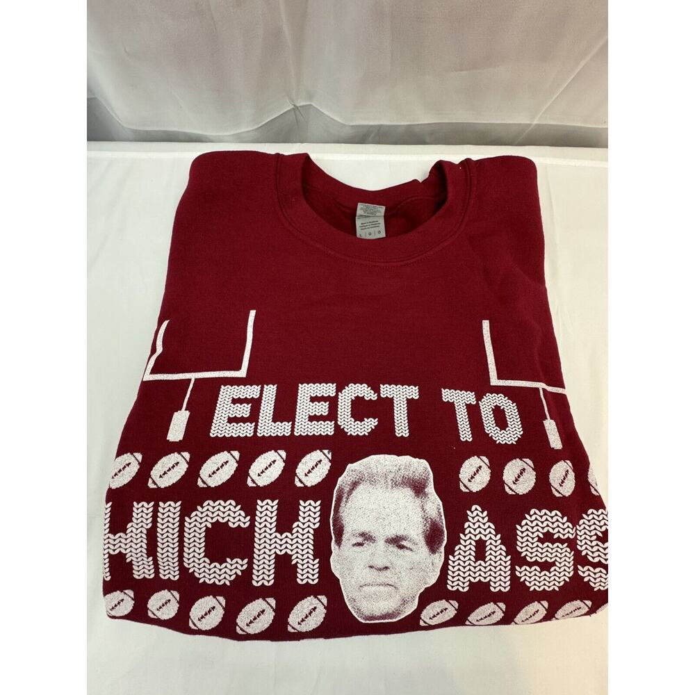 Alabama Crimson Tide Large Nick Saban Ugly Sweater Sweatshirt - Barstool